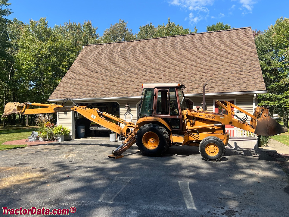 Case 580K backhoe, right side.