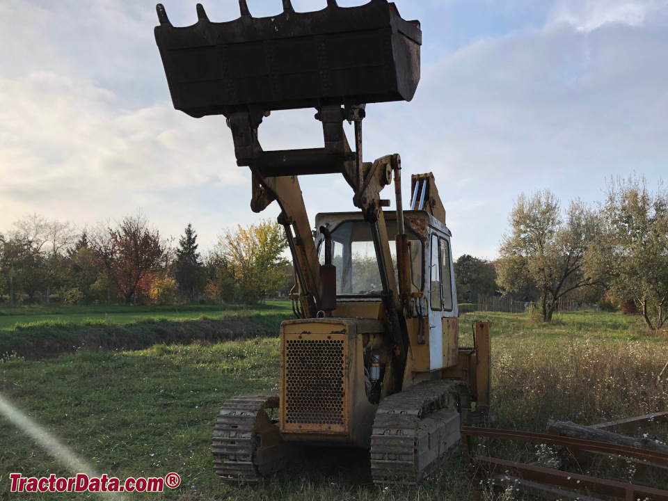 International 125B Series II crawler-loader with backhoe.