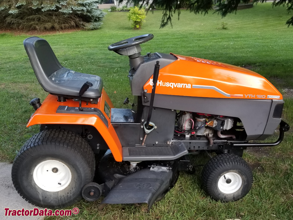 Husqvarna YTH 180 lawn tractor, right side.