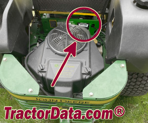 John Deere Z665 serial number location