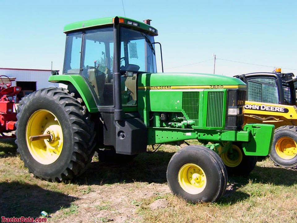 John Deere 7800 row-crop tractor with two-wheel drive.