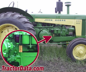 John Deere 830 serial number location