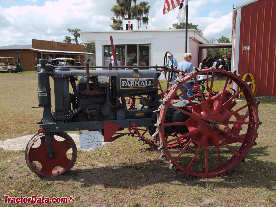 Gray Farmall F-12 on steel wheels.