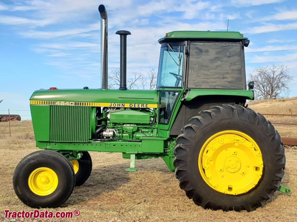 John Deere 4640 with two-wheel drive, left side.