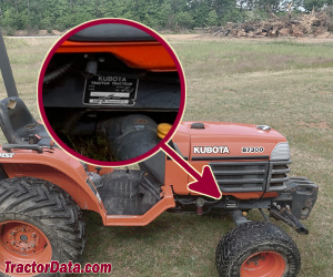 Kubota B7300 serial number location