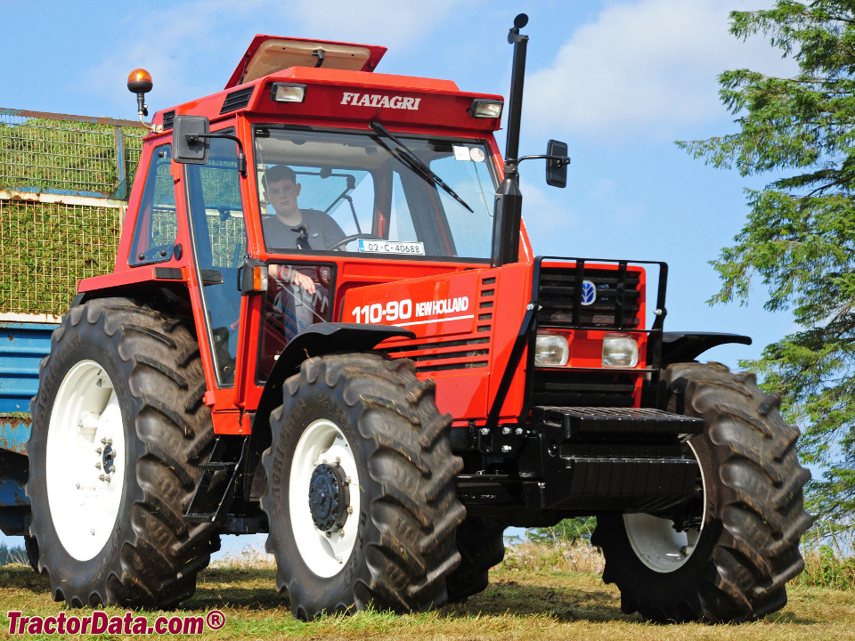 New Holland (Fiat) 110-90 row-crop tractor.