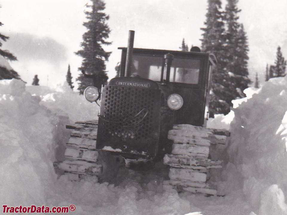 McCormick International TD-40 breaking trail on Baldy Mountain, British Columbia, in the 1930s for a gold mine.