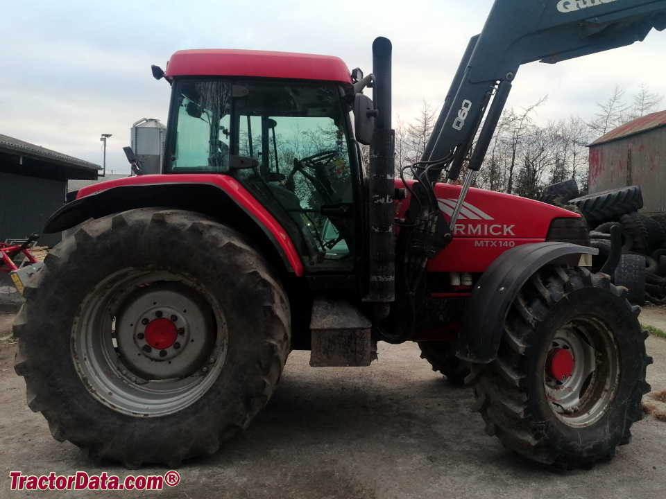 McCormick MTX140 tractor with Quicke Q60 front-end loader.