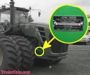 John Deere 9630 serial number location