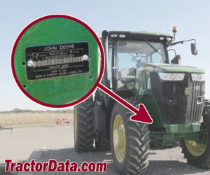 John Deere 7230R serial number location