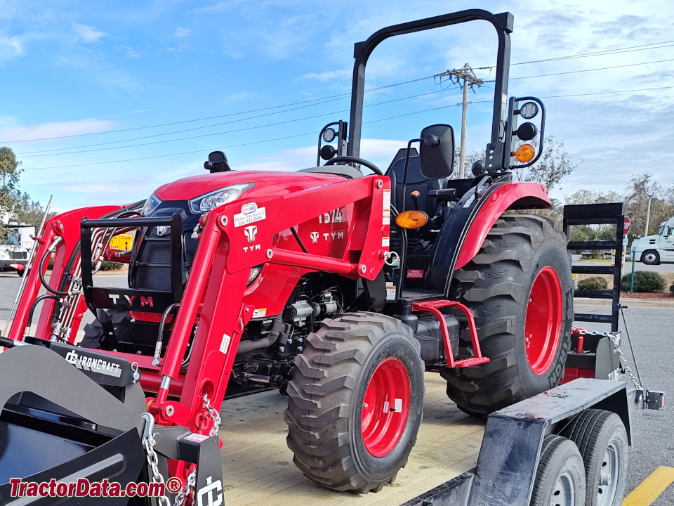 TYM T574 compact utility tractor with ROPS.